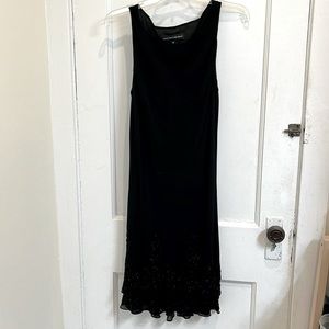 Jones New York black silk beaded dress